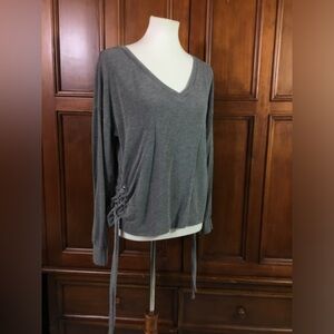 Soma Weekend Women’s Gray Sweatshirt Side Lace Up Size Medium Solid Comfy Classi